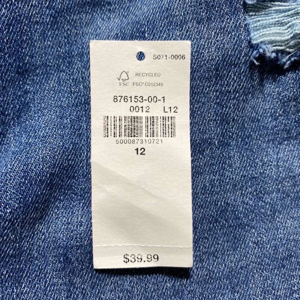 Old Navy Girls High-Rise Rockstar Distressed Jeggings Size 12 Ocean Blue‎